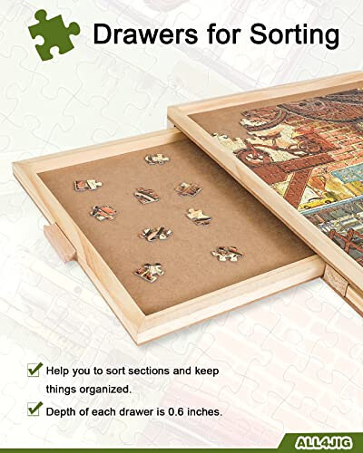 ALL4JIG 1500 Piece Rotating Puzzle Board with Drawers and Cover,26