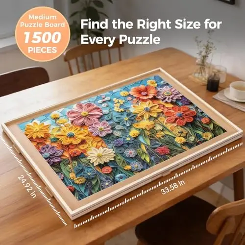 ALL4JIG 1500 Pieces Rotating Puzzle Board with 6 Drawers and Cover,24.92