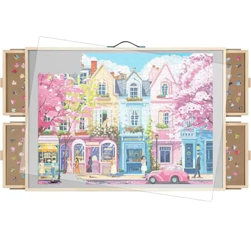 ALL4JIG 2000 Pieces Rotating Puzzle Board with 4 Drawers & Lazy Susan, 40.1