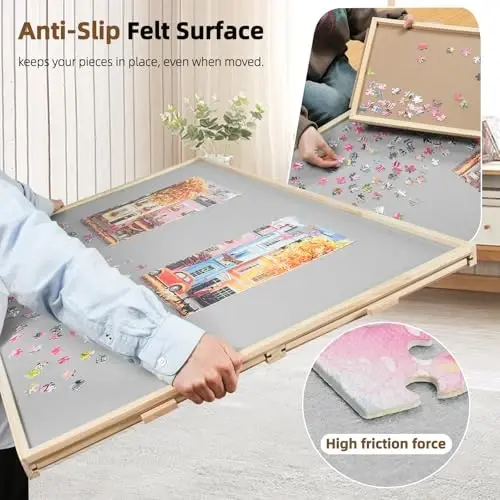 ALL4JIG 2000 Pieces Rotating Puzzle Board with 4 Drawers & Lazy Susan, 40.1