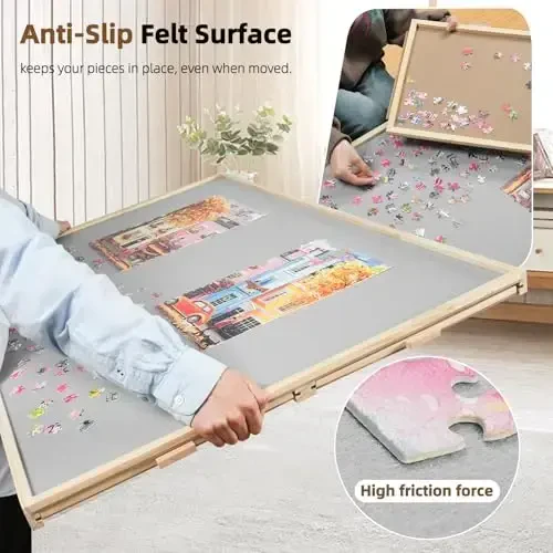 ALL4JIG 2000 Pieces Rotating Puzzle Board with 4 Drawers & Lazy Susan, 40.1