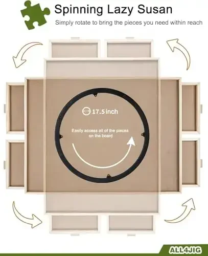 ALL4JIG 2000 Piece Rotating Puzzle Board with Drawers and Cover, 28.5