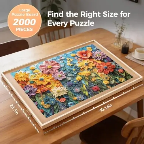 ALL4JIG 2000 Piece Rotating Puzzle Board with Drawers and Cover, 28.5