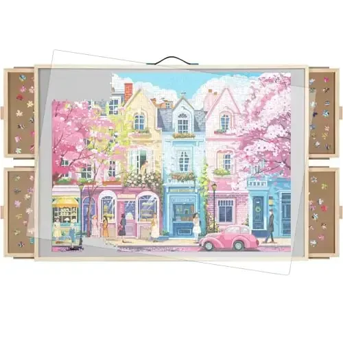 ALL4JIG 2000 Pieces Rotating Puzzle Board with 4 Drawers & Lazy Susan, 40.1