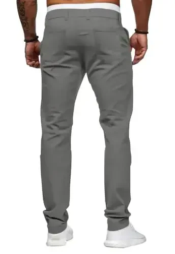 ALLABREVE erkaklar chinoslari kundalik shimlar Slim Fit Skinny Stretch tekis old yengil qulay shimlar - 4