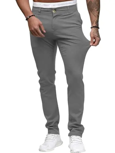 ALLABREVE erkaklar chinoslari kundalik shimlar Slim Fit Skinny Stretch tekis old yengil qulay shimlar 