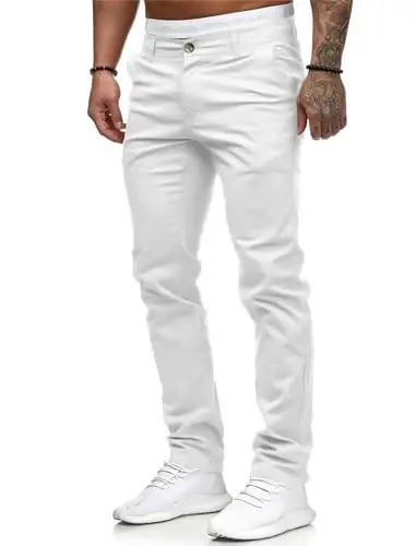 ALLABREVE erkaklar chinoslari kundalik shimlar tor bichimli tor elastik tekis old engil qulay shimlar - 2