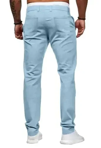 ALLABREVE Men's Chinos Casual Dress Pants Slim Fit Skinny Stretch Flat-Front Lightweight Comfort Slacks - 4