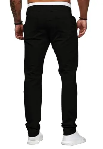 ALLABREVE Men's Chinos Casual Dress Pants Slim Fit Skinny Stretch Flat-Front Lightweight Comfort Slacks - 4