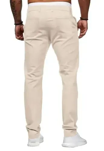 ALLABREVE Men's Chinos Casual Dress Pants Slim Fit Skinny Stretch Flat-Front Lightweight Comfort Slacks - 4