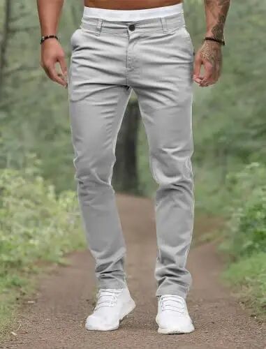 ALLABREVE Men's Chinos Casual Dress Pants Slim Fit Skinny Stretch Lightweight Comfort Slacks - 3
