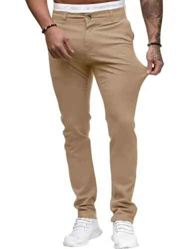 ALLABREVE Men's Chinos Casual Dress Pants Slim Fit Skinny Stretch Lightweight Comfort Slacks - 5