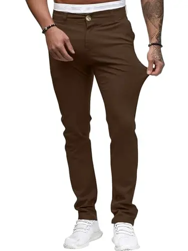 ALLABREVE Мужские брюки чинос Повседневные штаны для костюма Slim Fit Skinny Stretch Плоские Легкие Удобные брюки 