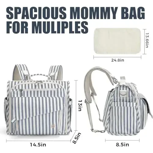 ALLCAMP Diaper Bag Large, Support Baby Stroller, Converted Into a Tote Bag - 2