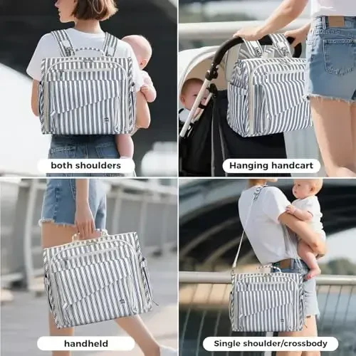 ALLCAMP Diaper Bag Large, Support Baby Stroller, Converted Into a Tote Bag - 5