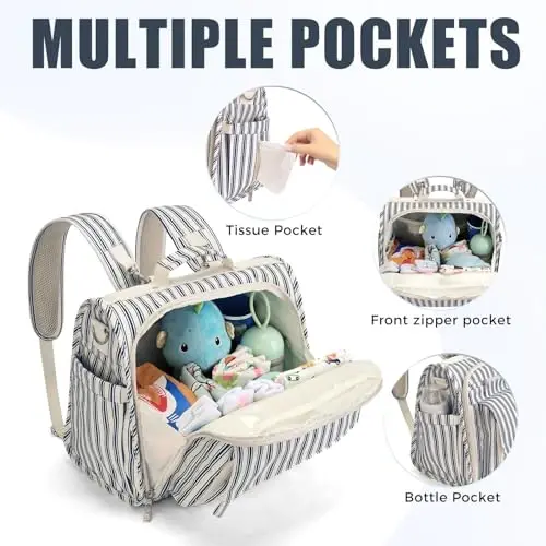 ALLCAMP Diaper Bag Large, Support Baby Stroller, Converted Into a Tote Bag - 3