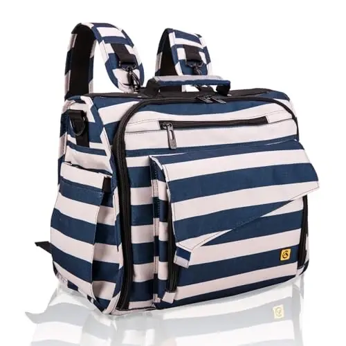 ALLCAMP Diaper bag backpack Multi-Function Waterproof Travel Backpack Nappy Bags for Baby Care, Large Capacity, Support baby Stroller, Converted Into a Tote Bag(Blue) - 1