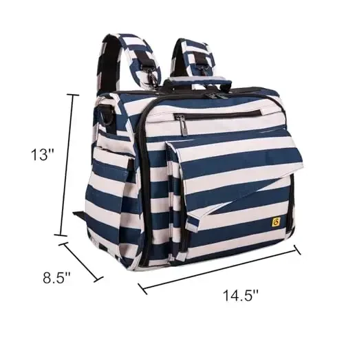 ALLCAMP Diaper bag backpack Multi-Function Waterproof Travel Backpack Nappy Bags for Baby Care, Large Capacity, Support baby Stroller, Converted Into a Tote Bag(Blue) - MODAZONE (1)