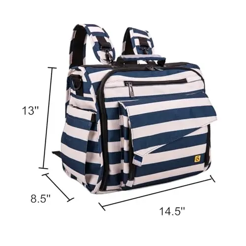 ALLCAMP Diaper bag backpack Multi-Function Waterproof Travel Backpack Nappy Bags for Baby Care, Large Capacity, Support baby Stroller, Converted Into a Tote Bag(Blue) - 2