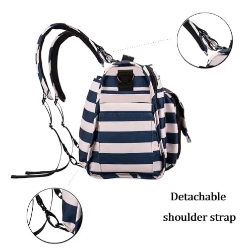 ALLCAMP Diaper bag backpack Multi-Function Waterproof Travel Backpack Nappy Bags for Baby Care, Large Capacity, Support baby Stroller, Converted Into a Tote Bag(Blue) - 4