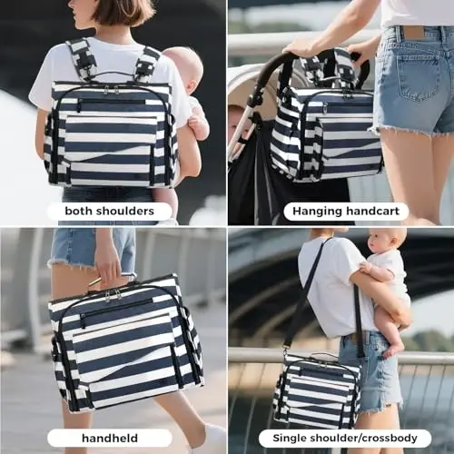ALLCAMP Diaper Bag Large, Support Baby Stroller, Converted Into a Tote Bag - 5