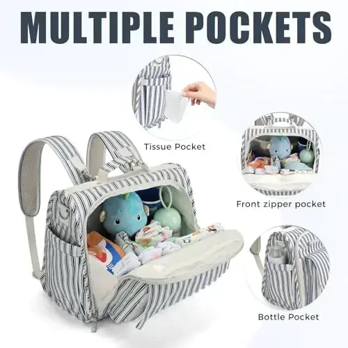 ALLCAMP Diaper Bag Large, Support Baby Stroller, Converted Into a Tote Bag - 3