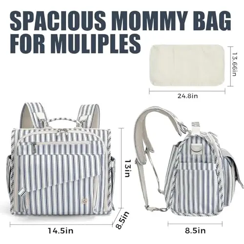 ALLCAMP Diaper Bag Large, Support Baby Stroller, Converted Into a Tote Bag - 2