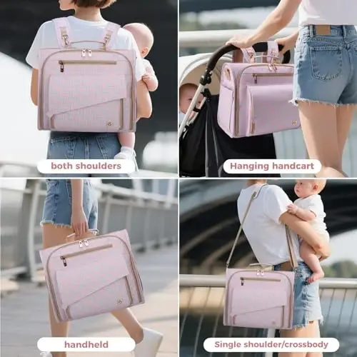 ALLCAMP Diaper Bag Large, Support Baby Stroller, Sumkachaga aylantirilgan - 5