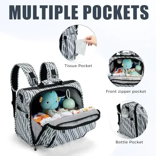 ALLCAMP Diaper Bag Large, Support Baby Stroller, Converted Into a Tote Bag - 3