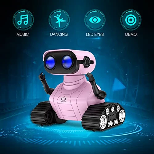 ALLCELE Qizlar uchun Robot O'yinchoq, Qayta Zaryadlanadigan RC Robot Bolalar uchun, Musiqali va LED Ko'zli Masofadan boshqarish Pulti bilan O'yinchoq, 3 Yosh va Undan Katta Bolalar uchun Sovg'a - Pushti - MODAZONE (1)