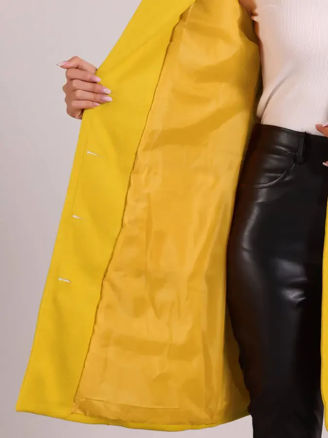 Allegra K Pea Coat for Women's Notched Lapel Double Breasted Mid Long Winter Warm Coats - 5