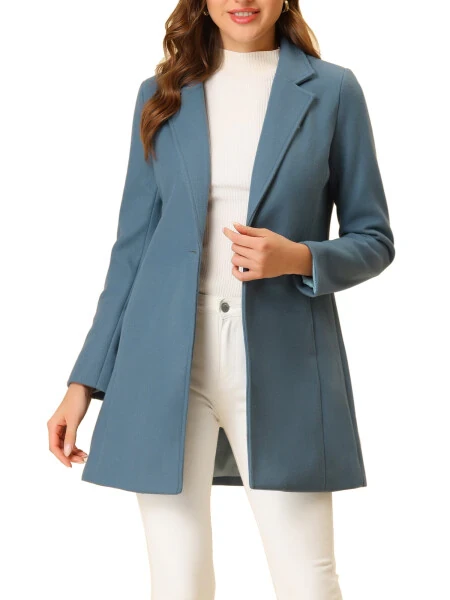 Allegra K Women's Classic Notched Lapel Long Sleeves Long Overcoat - INSPIRE CHIC