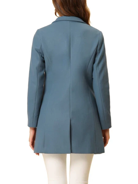 Allegra K Women's Classic Notched Lapel Long Sleeves Long Overcoat - 3