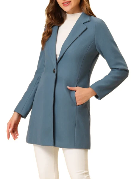 Allegra K Women's Classic Notched Lapel Long Sleeves Long Overcoat - 4