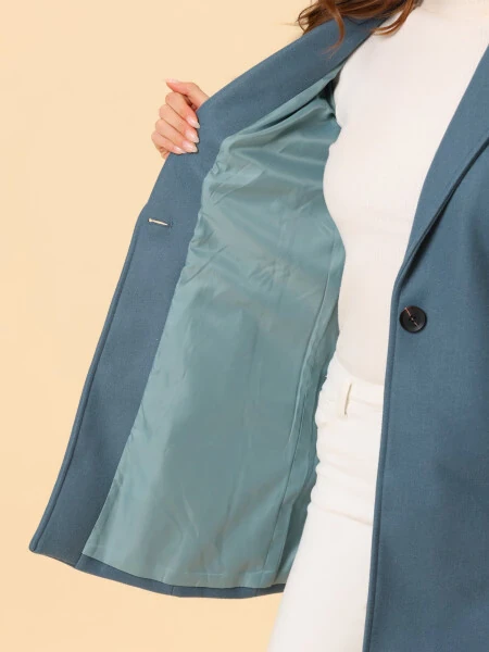 Allegra K Women's Classic Notched Lapel Long Sleeves Long Overcoat - 5