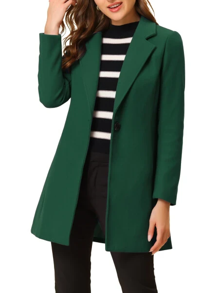 Allegra K Women's Classic Notched Lapel Long Sleeves Long Overcoat - INSPIRE CHIC