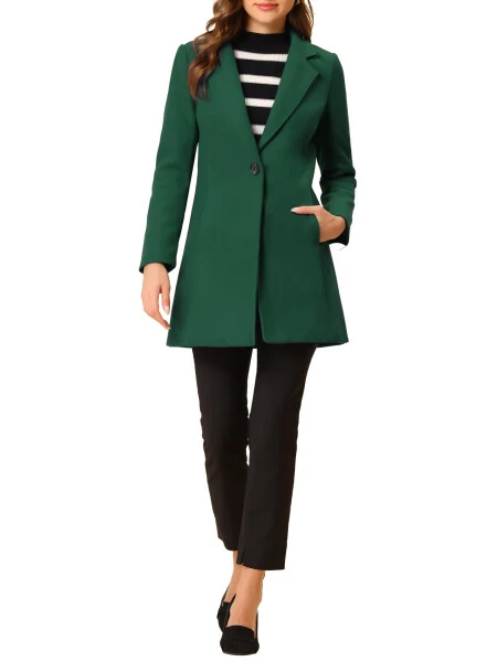 Allegra K Women's Classic Notched Lapel Long Sleeves Long Overcoat - INSPIRE CHIC (1)