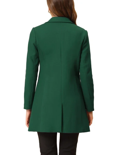 Allegra K Women's Classic Notched Lapel Long Sleeves Long Overcoat - 3