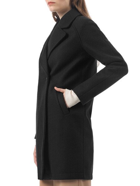 Allegra K Women's Double Breasted Lapel Raglan Long Sleeve Mid Length Overcoat - 4