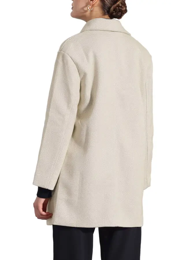 Allegra K Women's Peter Pan Collar Coat Long Sleeve Double Breasted Classic Winter Outwear - 3