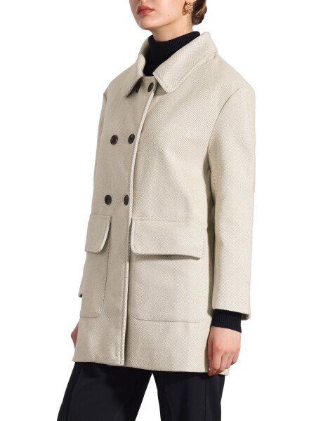 Allegra K Women's Peter Pan Collar Coat Long Sleeve Double Breasted Classic Winter Outwear - 4