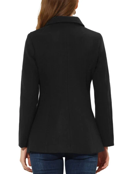 Allegra K Women's Peter Pan Collar Single Breasted Overcoat Coat - 3