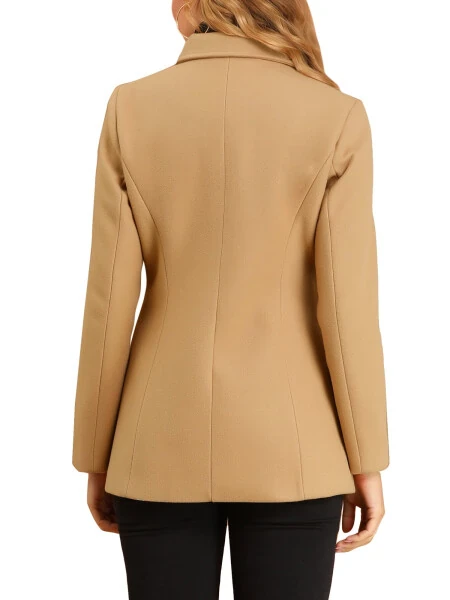 Allegra K Women's Peter Pan Collar Single Breasted Overcoat Coat - 3