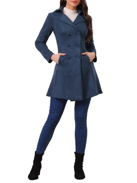 Allegra K Женский двубортный элегантный зимний длинный плащ с лацканами - INSPIRE CHIC (1)