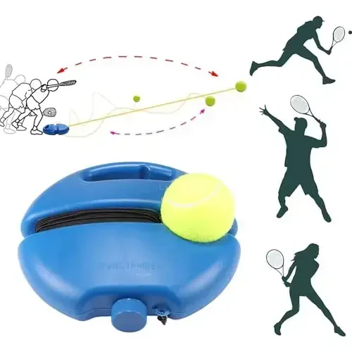 ALLOMN Tennis Trainer Qaytaruvchi To'p, Yakkaxon Tennis Mashqlari Uchun Tennis Mashg'ulot Asbobi, Yakkaxon Tennis Mashqlari Uskunalari Sport Asbobi, Kattalar Boshlang'ich Yakka O'yinchi Uchun Ko'chma Tennis Qaytaruvchi To'plami - 3
