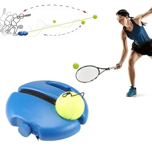 ALLOMN Tennis Trainer Rebound Ball, Tennis Training Tool for Self Tennis Practice, Solo Tennis Exercise Equipment Sports Tool, Portable Tennis Rebounder Kit for Adults Beginners Single Player - 6