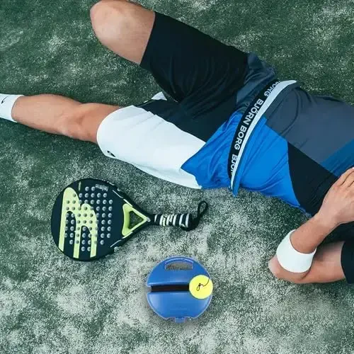 ALLOMN Tennis Trainer Rebound Ball, Tennis Training Tool for Self Tennis Practice, Solo Tennis Exercise Equipment Sports Tool, Portable Tennis Rebounder Kit for Adults Beginners Single Player - 7