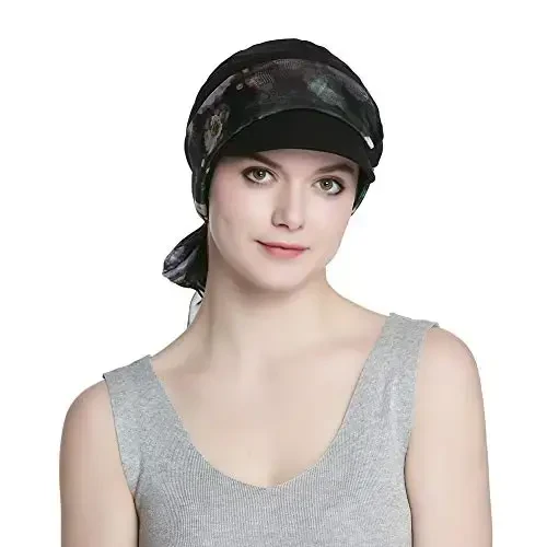 Alnorm Breathable Cotton Hat and Scarf Set Ayollar uchun Chemo Bosh kiyimlari - 3