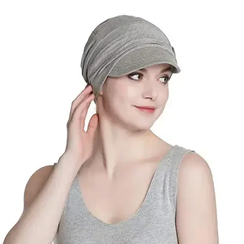 Alnorm Breathable Cotton Hat and Scarf Set Chemo Headwear for Women - 5