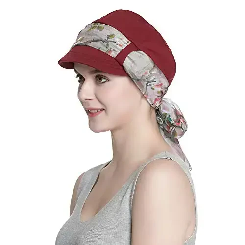 Alnorm Breathable Cotton Hat and Scarf Set Chemo Headwear for Women - 1
